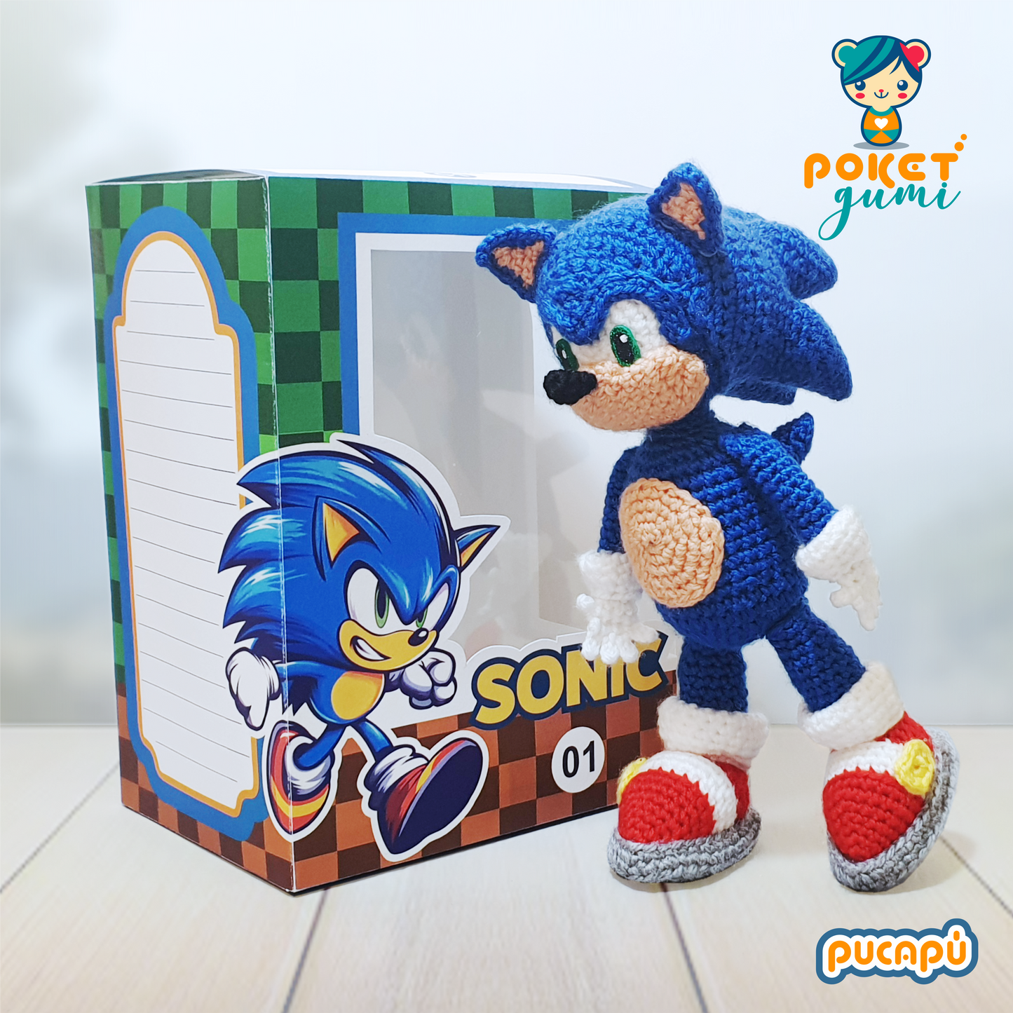 SONIC PEQUEÑO CON CAJA - Patrón Amigurumi PDF
