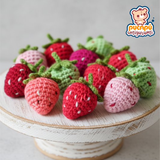 🍓 Patrón PDF Amigurumi – Fresa Pequeña 🍓