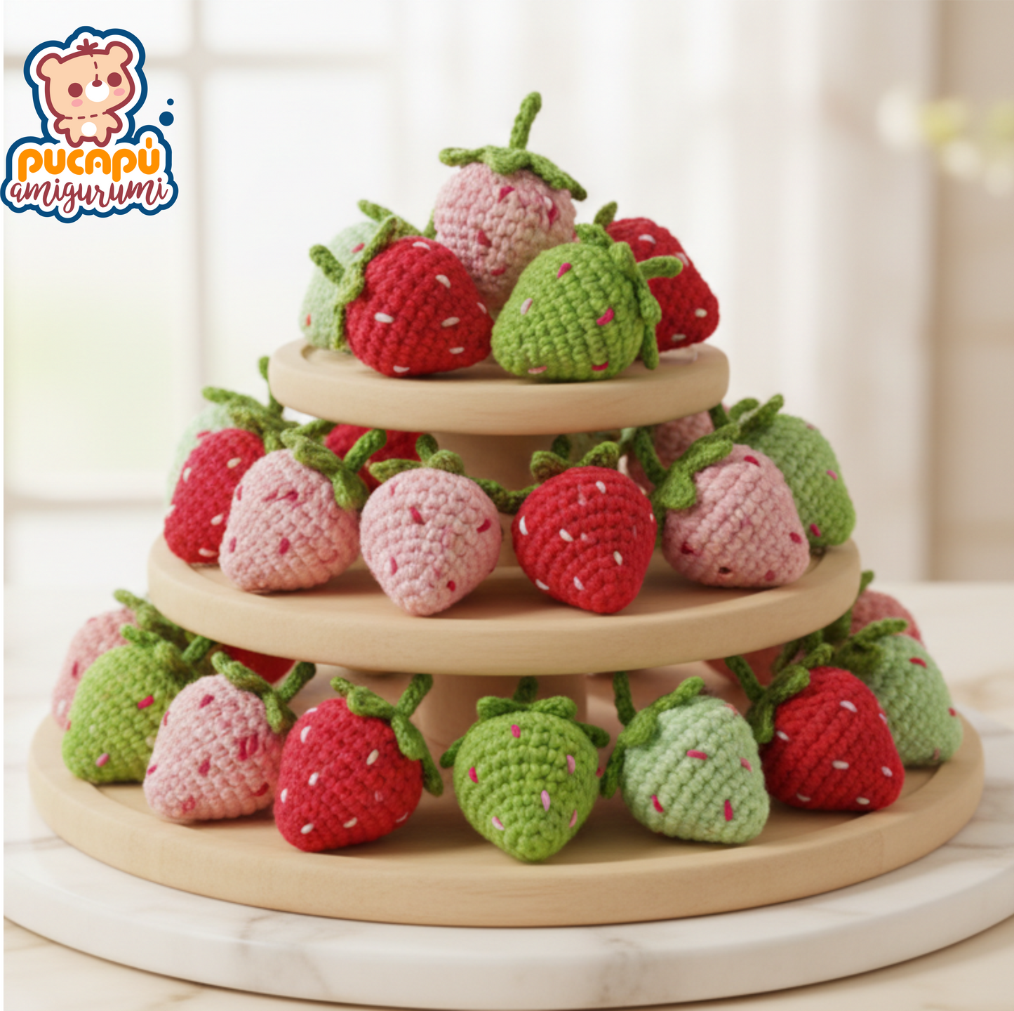🍓 Patrón PDF Amigurumi – Fresa Pequeña 🍓