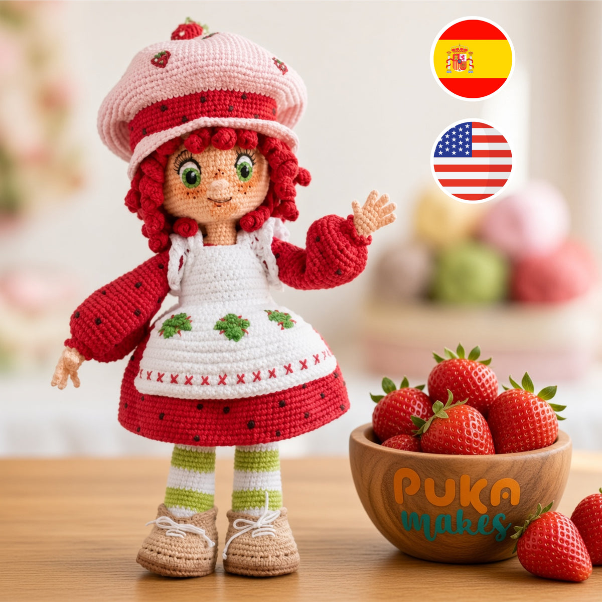 🍓Strawberry Shortcake🍓-Patrón amigurumi PDF para descargar-