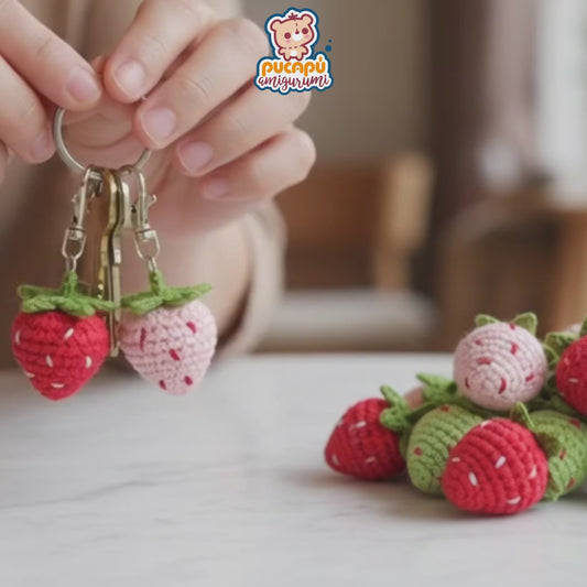 🍓 Patrón PDF Amigurumi – Fresa Pequeña 🍓
