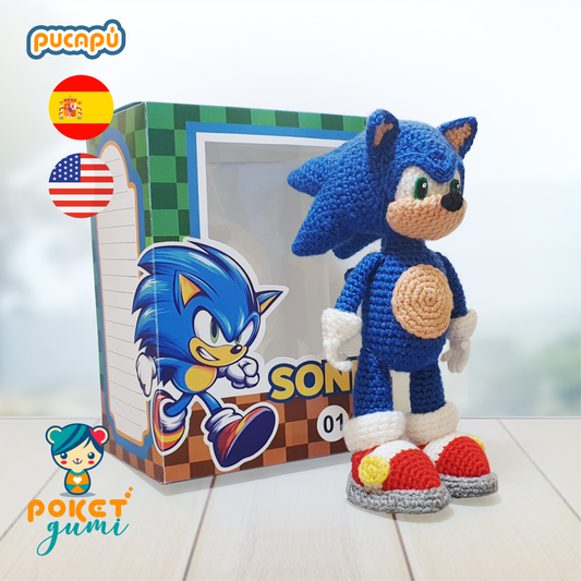 SONIC PEQUEÑO CON CAJA - Patrón Amigurumi PDF