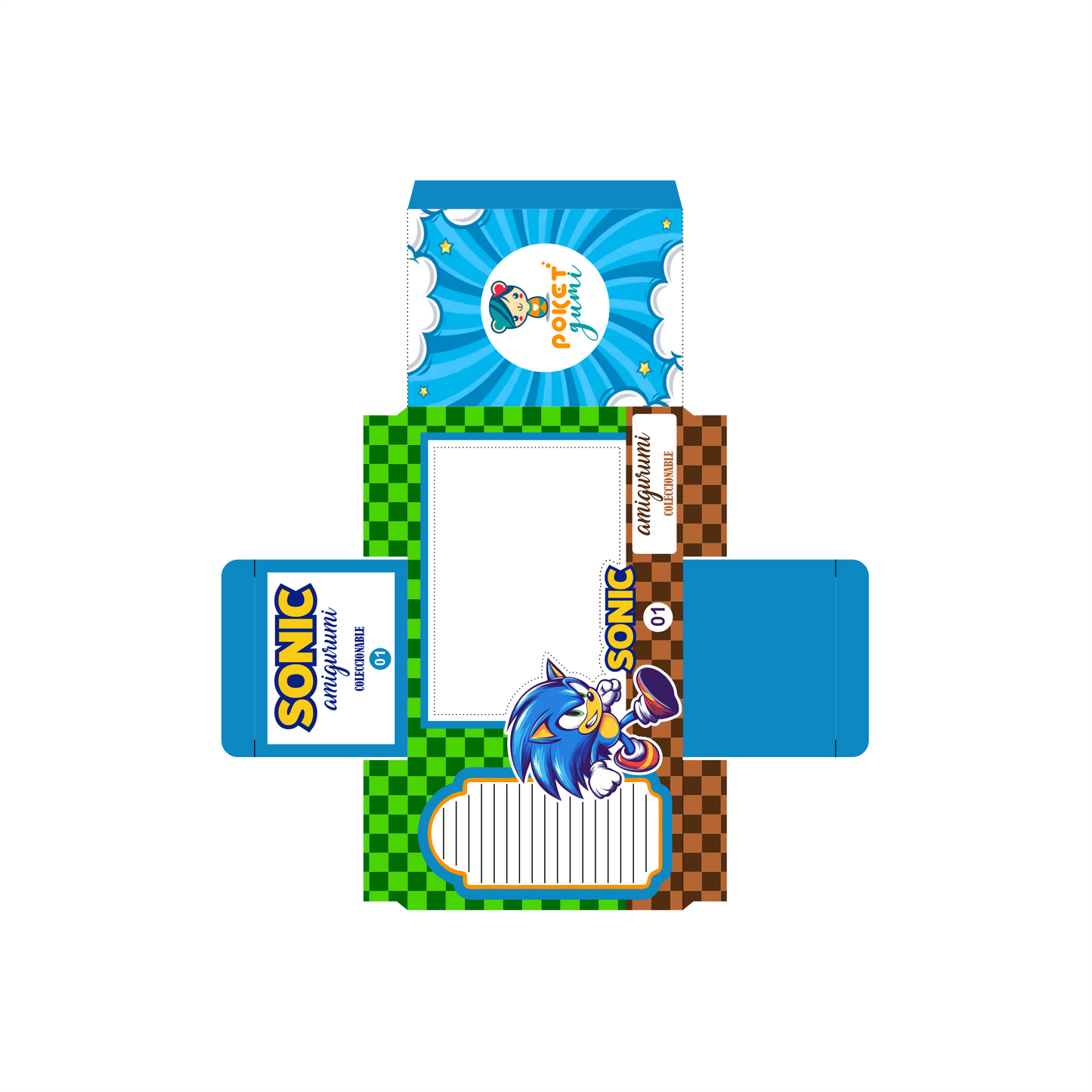 SONIC PEQUEÑO CON CAJA - Patrón Amigurumi PDF