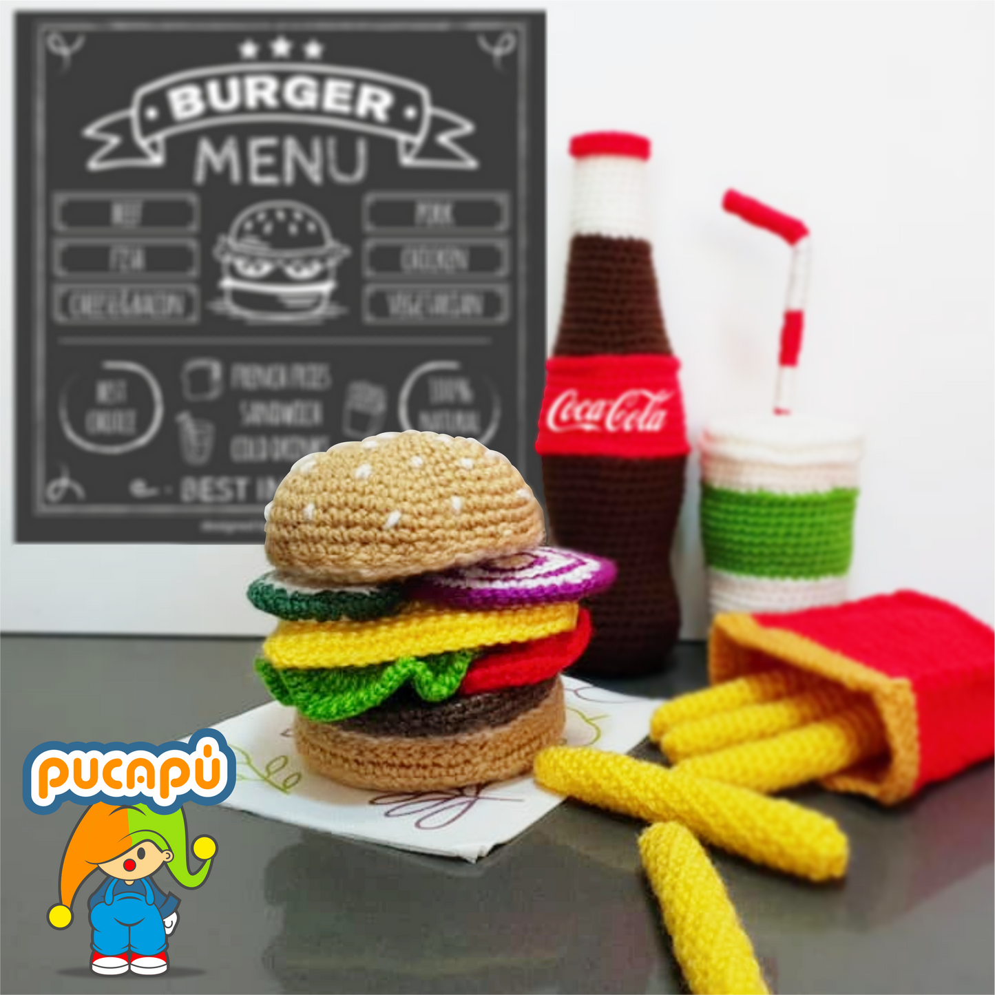 SET HAMBURGUESA COMPLETA - Patrón Amigurumi PDF