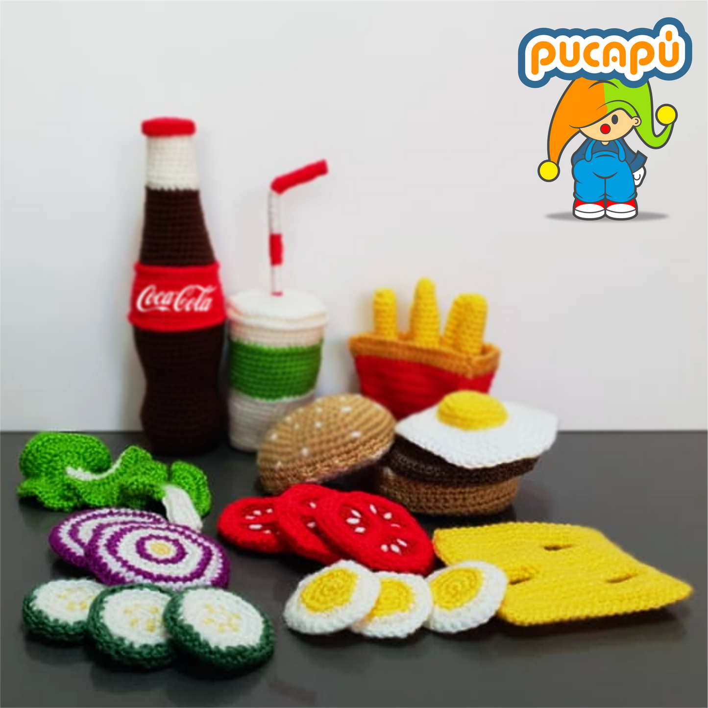 SET HAMBURGUESA COMPLETA - Patrón Amigurumi PDF