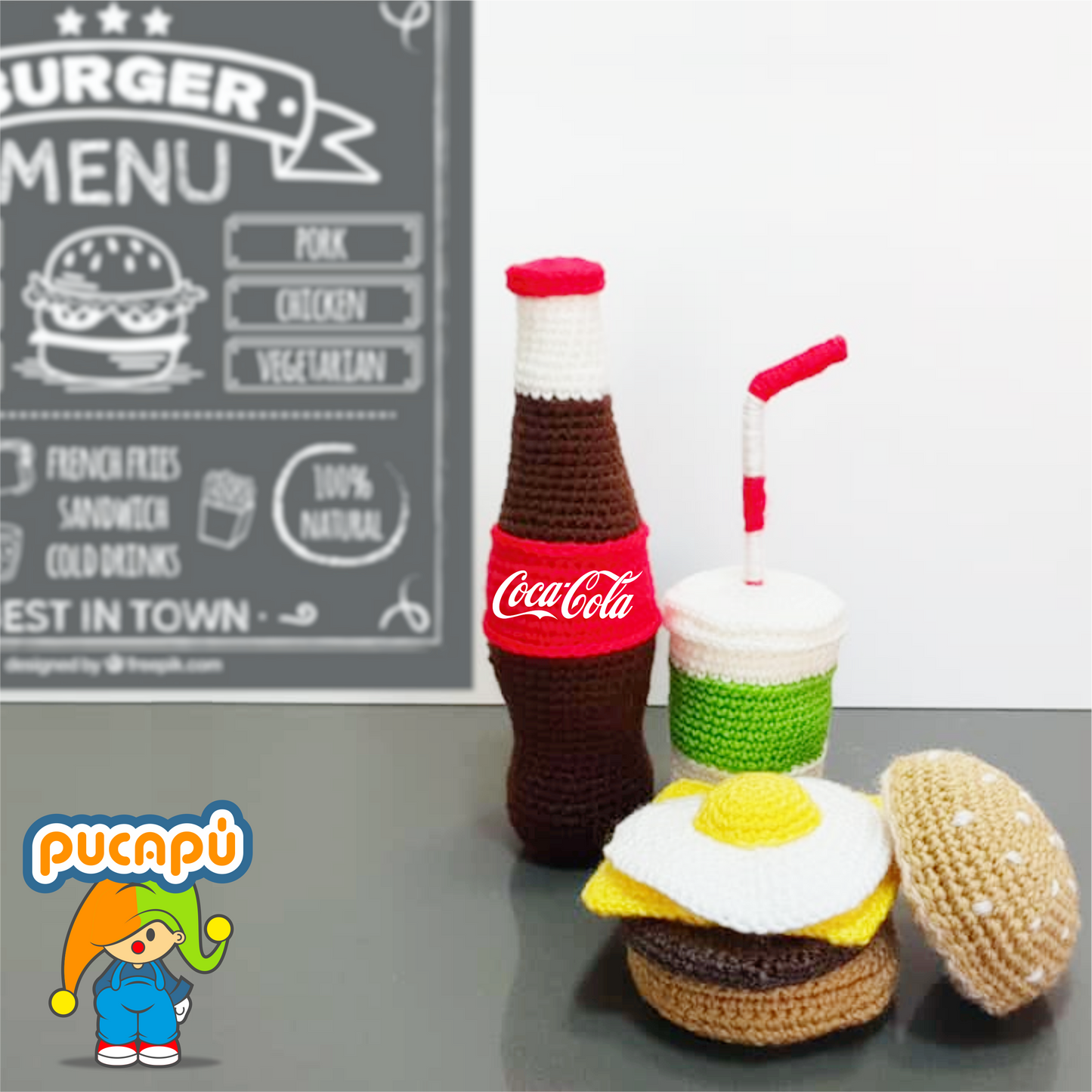 SET HAMBURGUESA COMPLETA - Patrón Amigurumi PDF