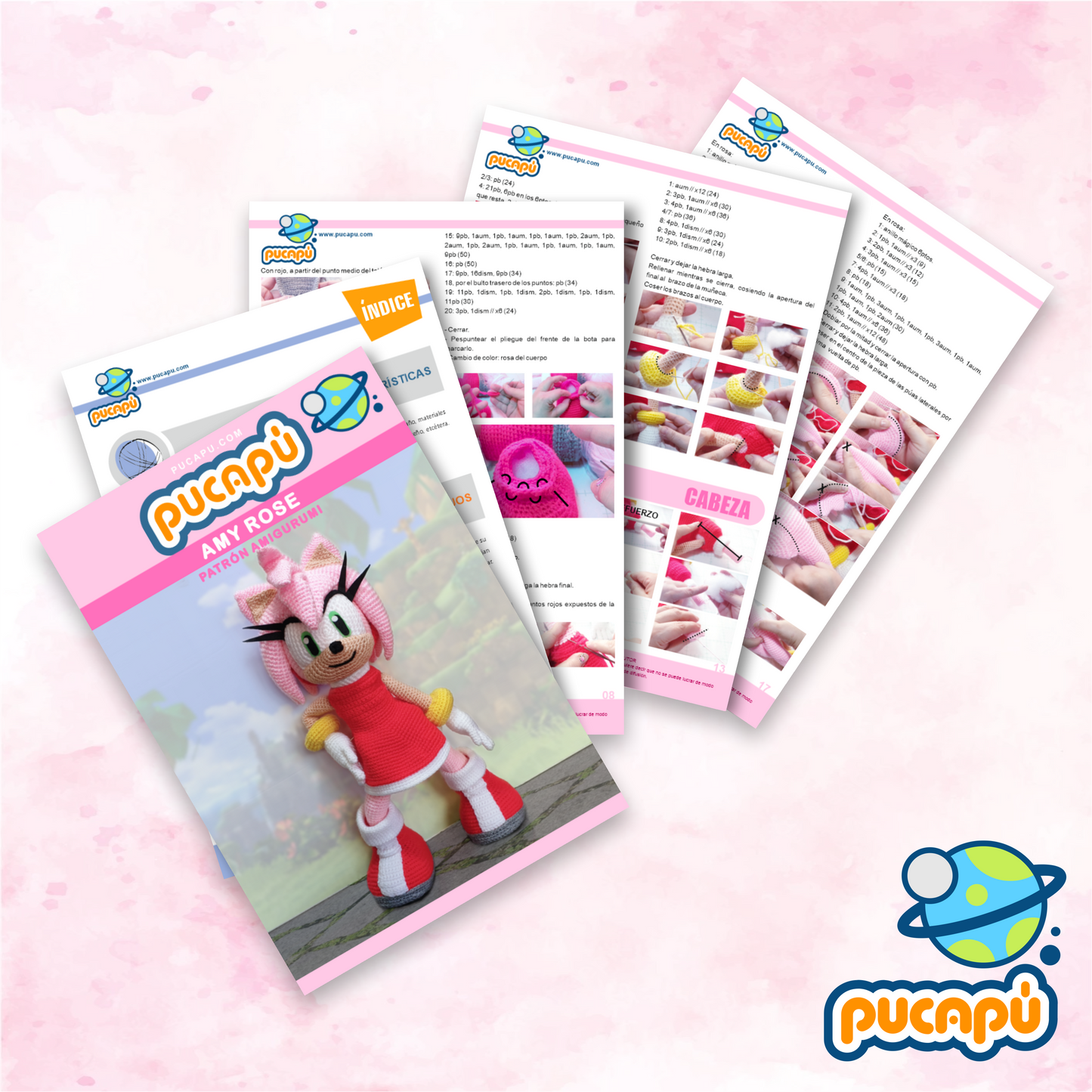 AMY ROSE - Patrón Amigurumi PDF